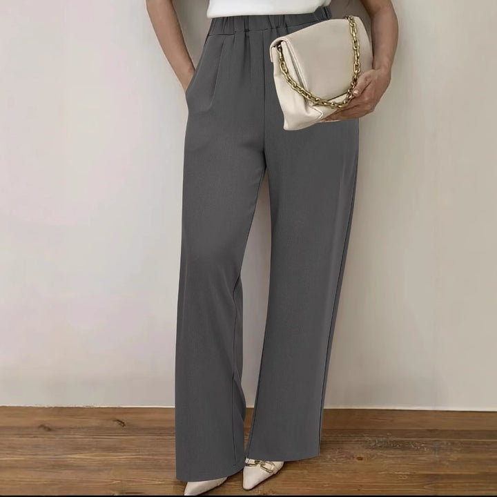 Damen Weite Hochtaillierte Stoffhose mit elegantem Gummibund Drune