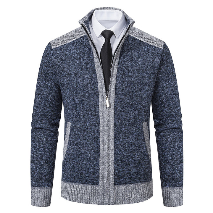 Herren Strickjacke mit hohem Kragen Drune