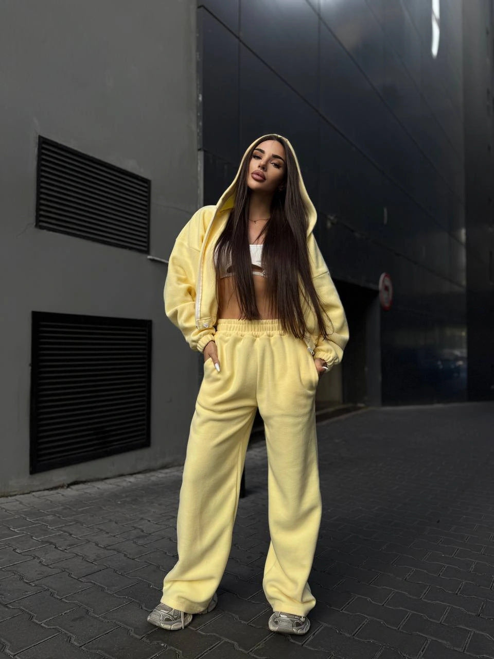 Damen Urbaner Oversized Jumpsuit mit Kapuze Drune