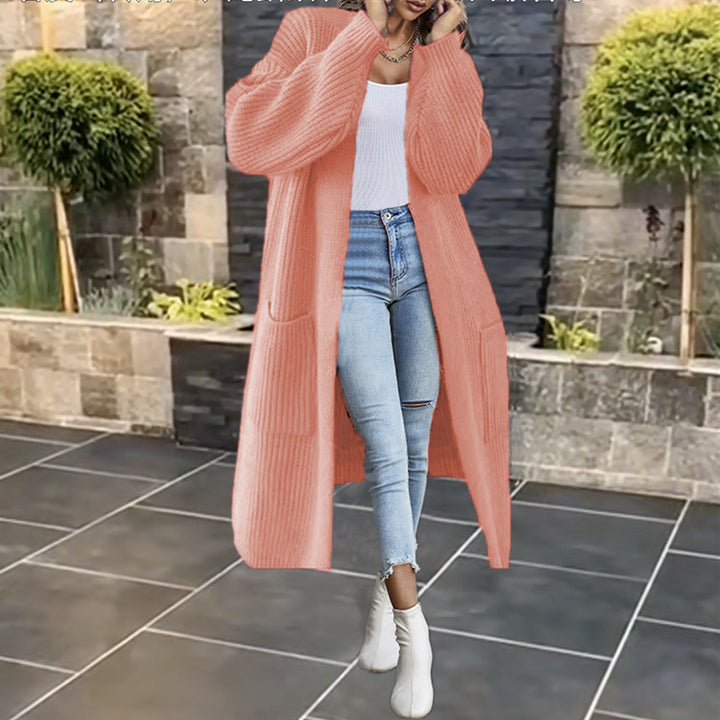 Damen Eleganter und bequemer Strickmantel mit tiefen Taschen Drune
