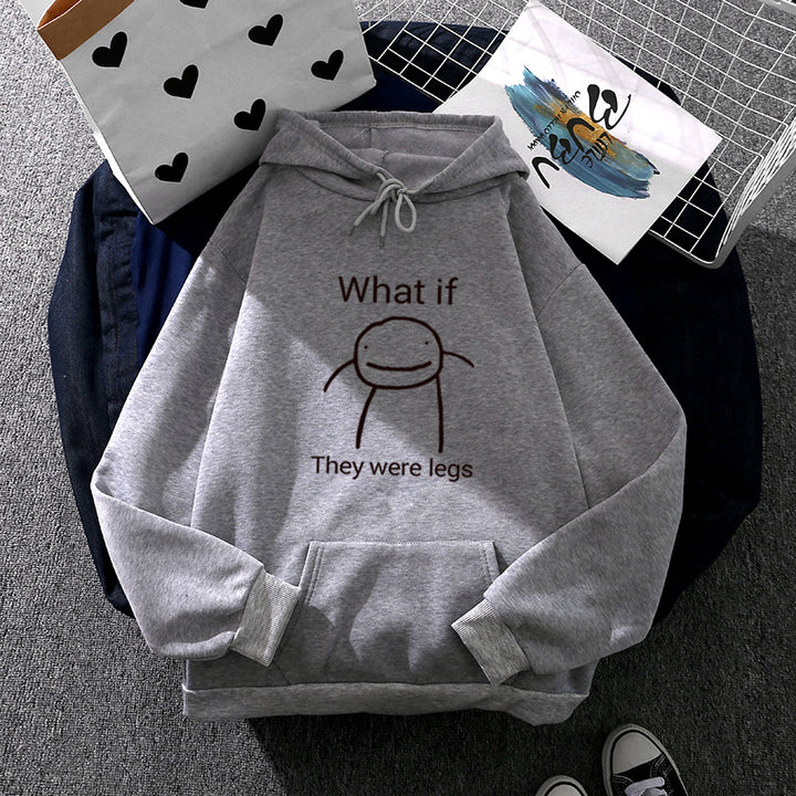 Damen nan Kapuzenpullover mit minimalistischer Grafik, lockerer Oversize-Passform und Kängurutasche Drune