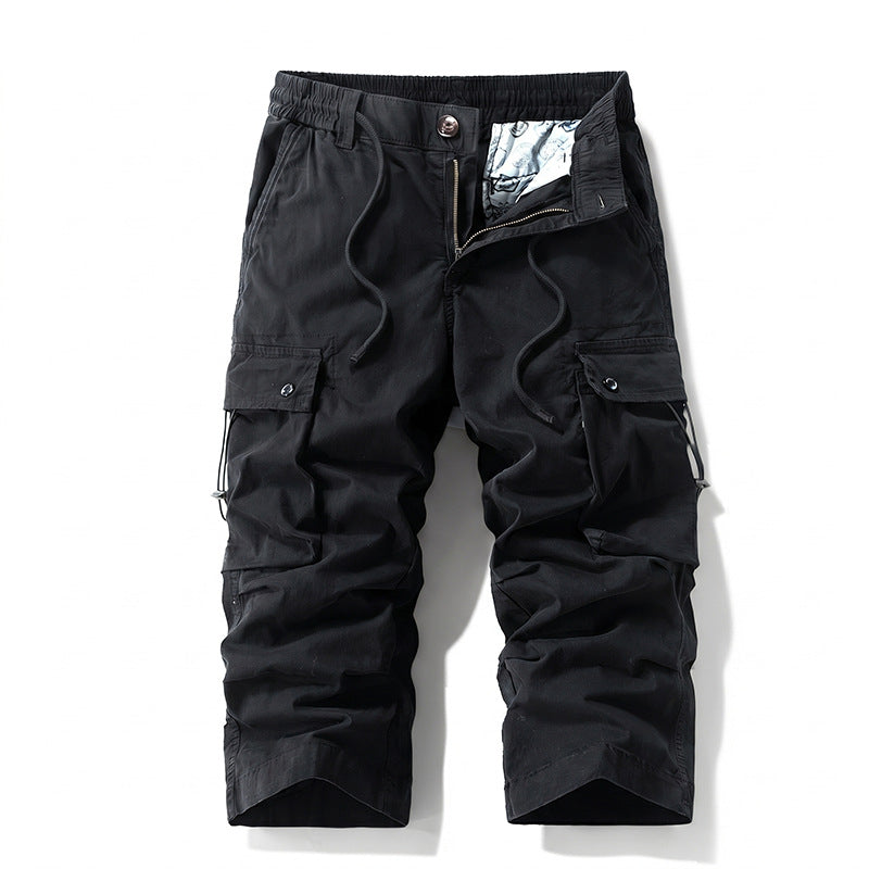 Herren 3/4-Trekking-Cargohose mit elastischem Bund, Tunnelzug und variabler Taschenorganisation Drune