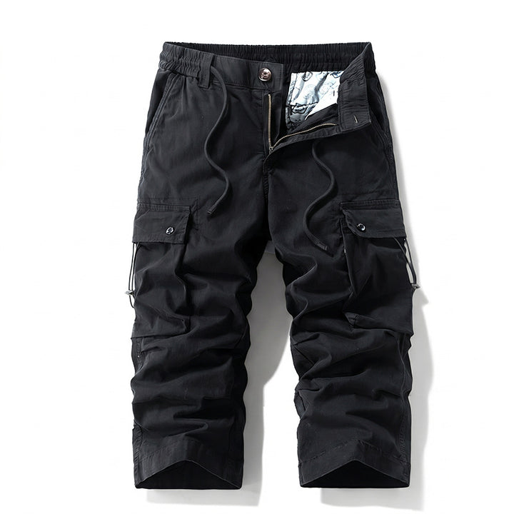 Herren 3/4-Trekking-Cargohose mit elastischem Bund, Tunnelzug und variabler Taschenorganisation Drune