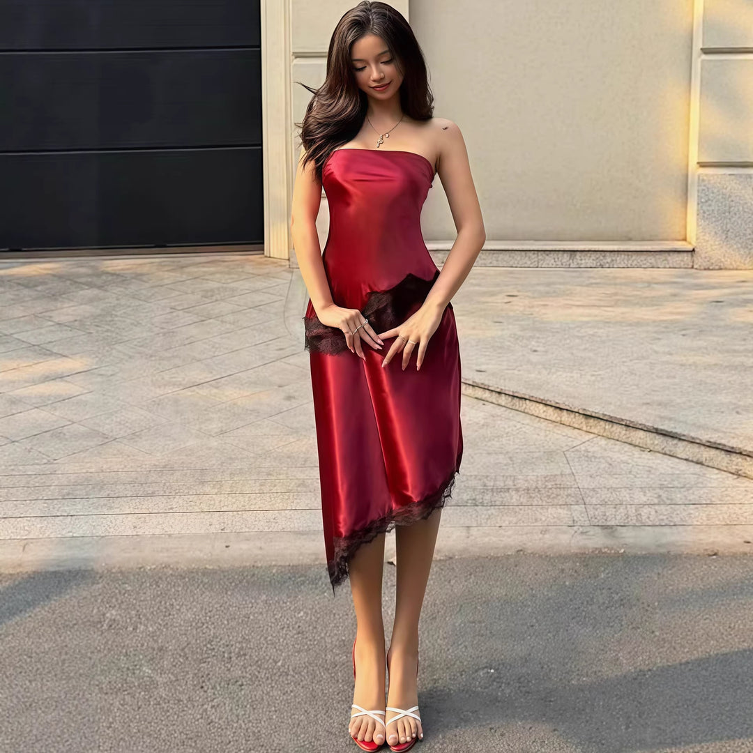 Damen Abendkleid mit Spitzenakzenten Drune