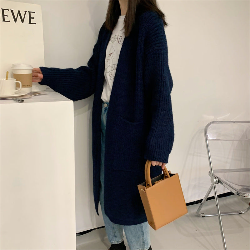 Damen Übergröße Strickcardigan mit lässigem Schnitt und Taschen Drune