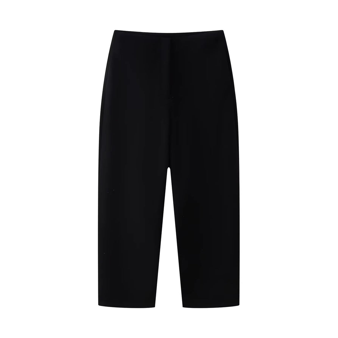 Damen Hochtaillierte Culotte-Hose mit geradem Bein und verdecktem Verschluss Drune
