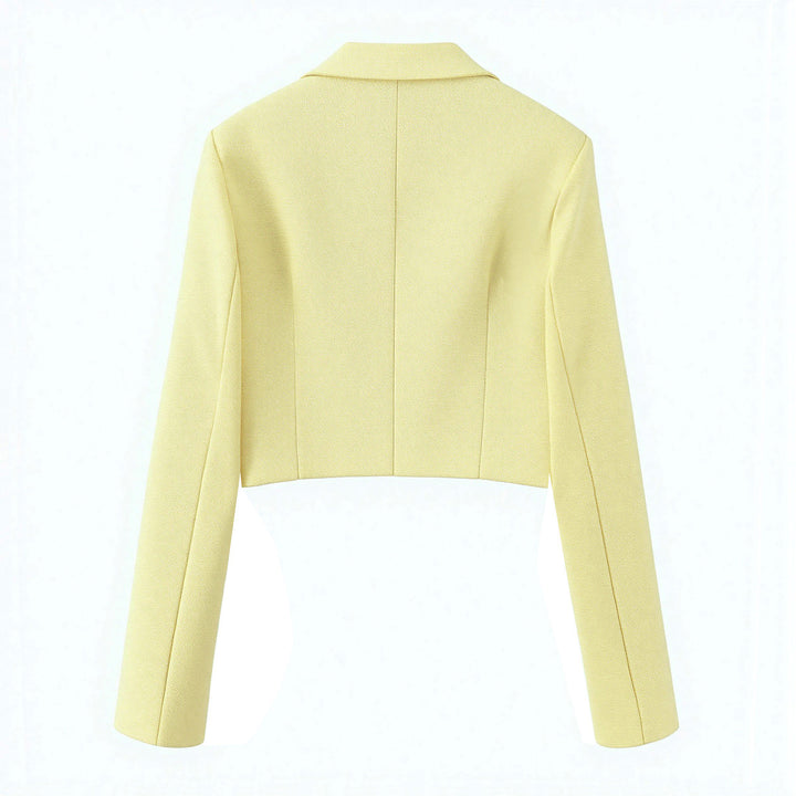 Damen nan taillierter Cropped-Kurzblazer mit Reverskragen und Zwei-Knopf-Front Drune