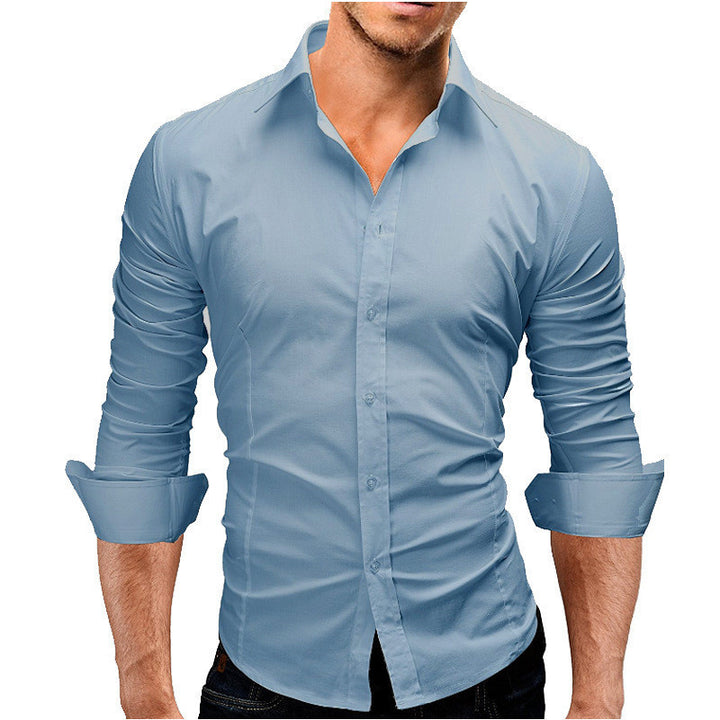 Herren nan tailliertes Businesshemd mit Cutaway-Kragen und Stretch-Baumwollmix Drune