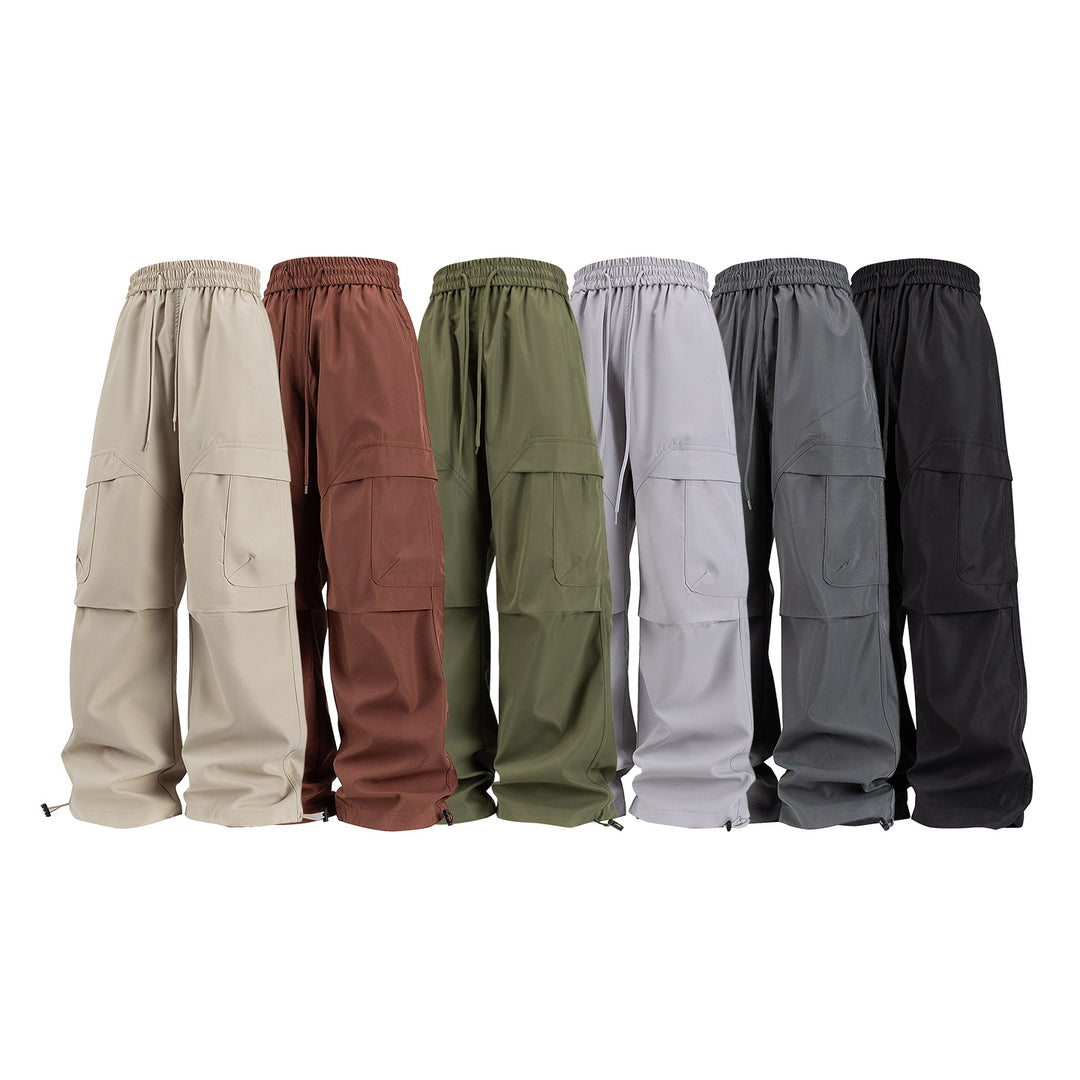 Unisex Weite Cargo-Hose im Utility-Baggy-Stil mit Elastikbund und verstellbaren Beinabschlüssen Drune