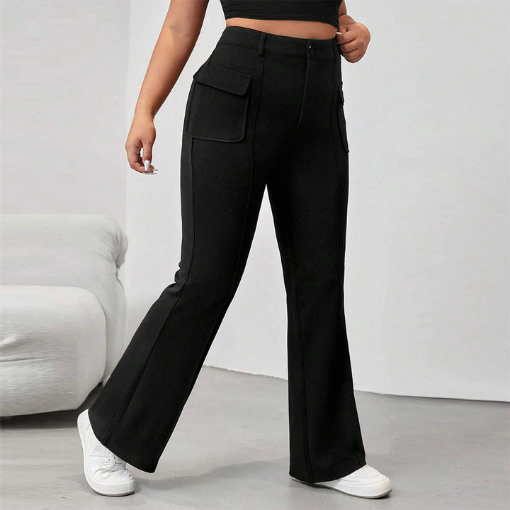 Damen Flared Hose mit praktischen Seitentaschen und elastischem Bund Drune