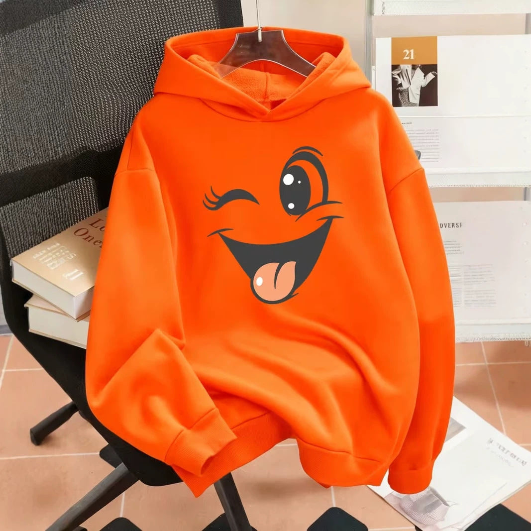 Damen Lustiger Kapuzenpullover mit einzigartigem Emoji-Design Drune