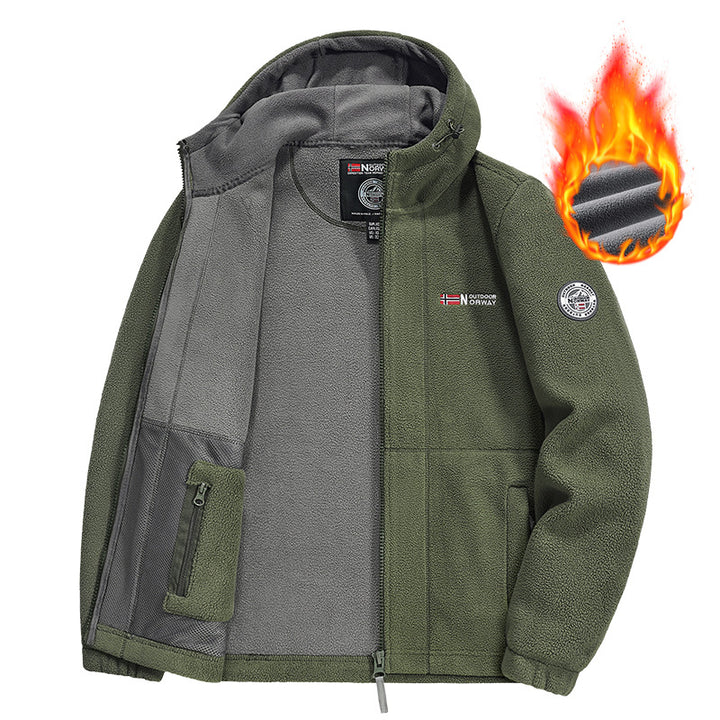 Herren Fleecejacke mit praktischem Halsschutz Drune