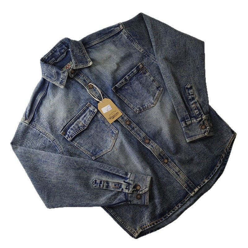 Herren Klassische Denim-Hemdjacke Drune