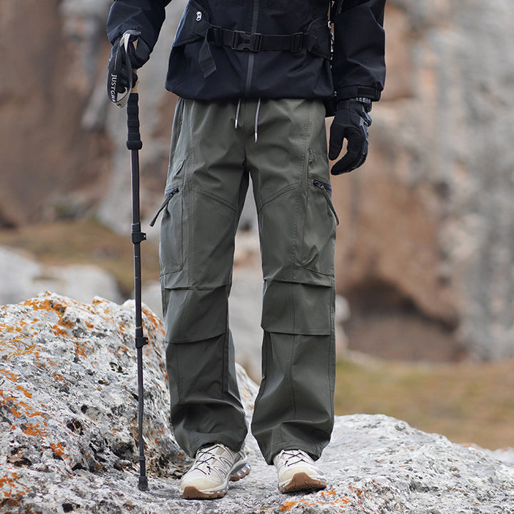 Herren Robuste wasserabweisende Trekkinghose mit Cargo-Taschen Drune