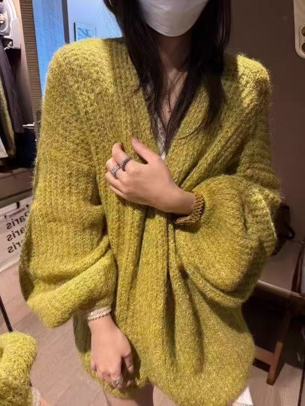 Damen Komfortabler Strick-Cardigan mit weitem Schnitt Drune