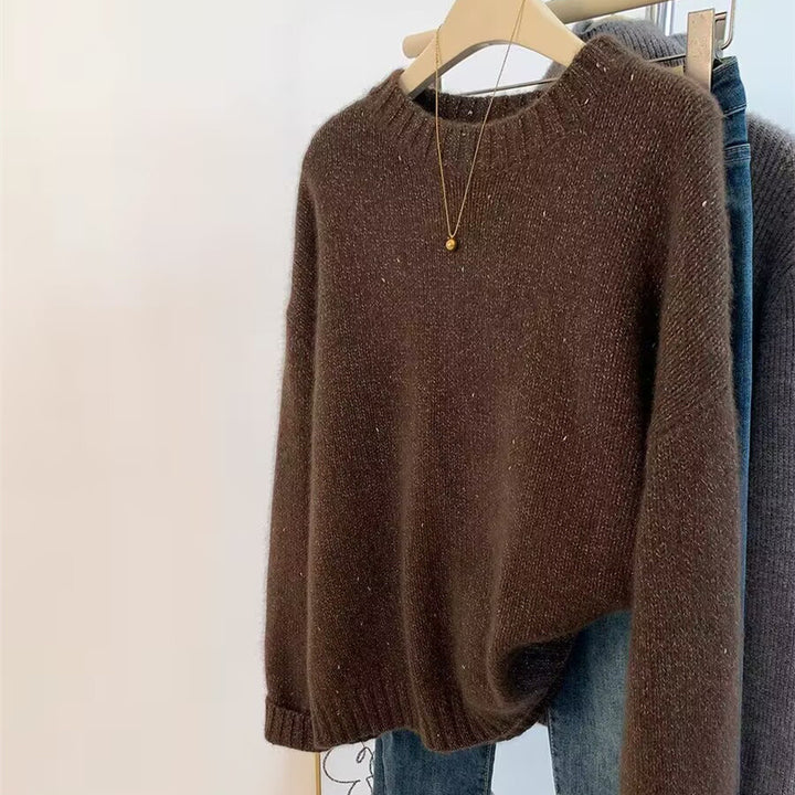 Damen Kuscheliger Oversize‑Pullover im Mohair‑Look mit Rundhalsausschnitt und dezentem Glitzereffekt Drune