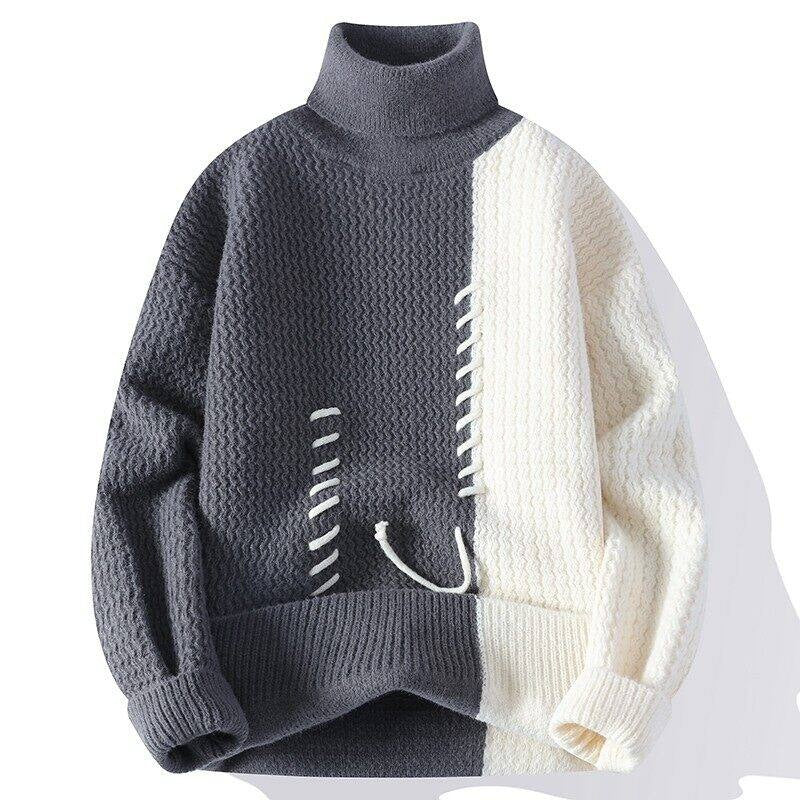 Unisex nan strukturierter Oversize-Strickpullover mit Zopfmuster und dekorativer Steppnaht Drune