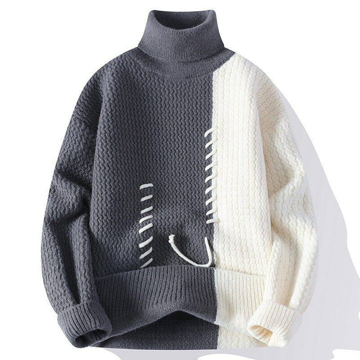 Unisex nan strukturierter Oversize-Strickpullover mit Zopfmuster und dekorativer Steppnaht Drune