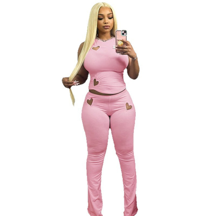 Damen Sportliches Set mit Herzen und figurformendem Schnitt Drune