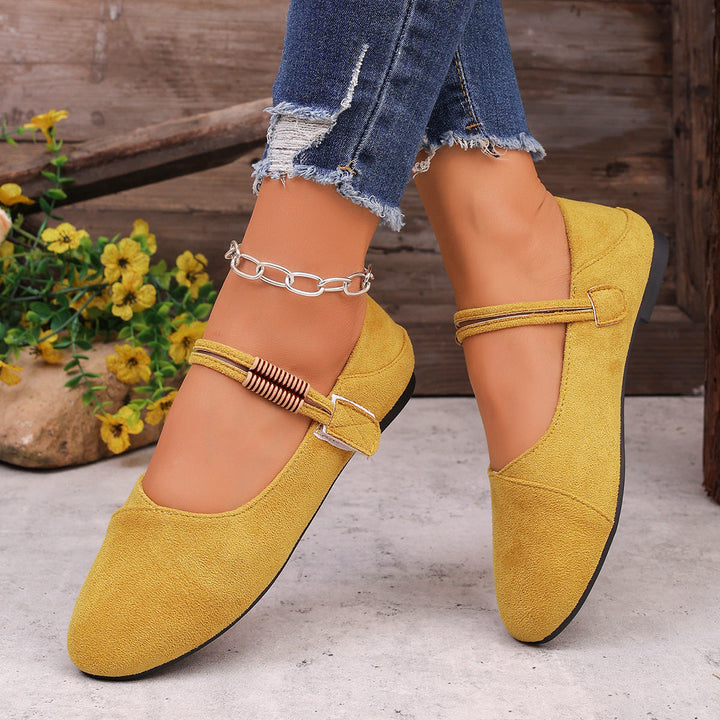 Damen Ballerinas mit verstellbarem Riemen Drune