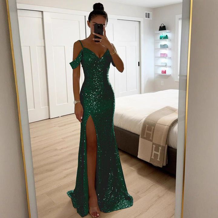 Drune | Elegantes Damenkleid Mit Pailletten Und Trägern