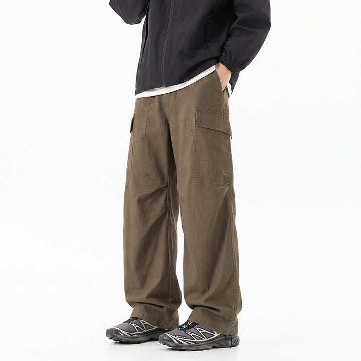 Damen Weite Cropped Cargo‑Hose mit elastischem Bund und aufgesetzten Taschen Drune