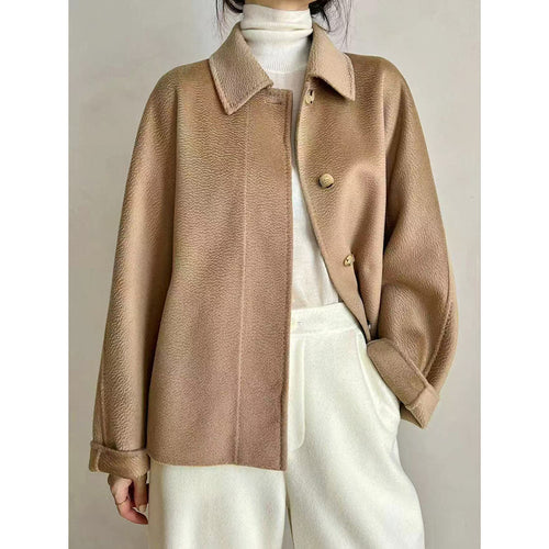 Damen Teddyjacke mit Hemdkragen und verdeckter Knopfleiste Drune