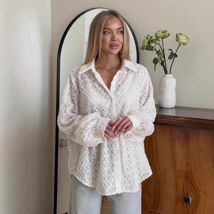 Damen Oversized Jacke mit strukturiertem Material Drune