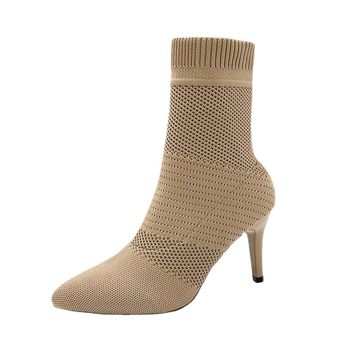Damen Stiefeletten mit elastischem Strickoberteil und elegantem Absatz Drune