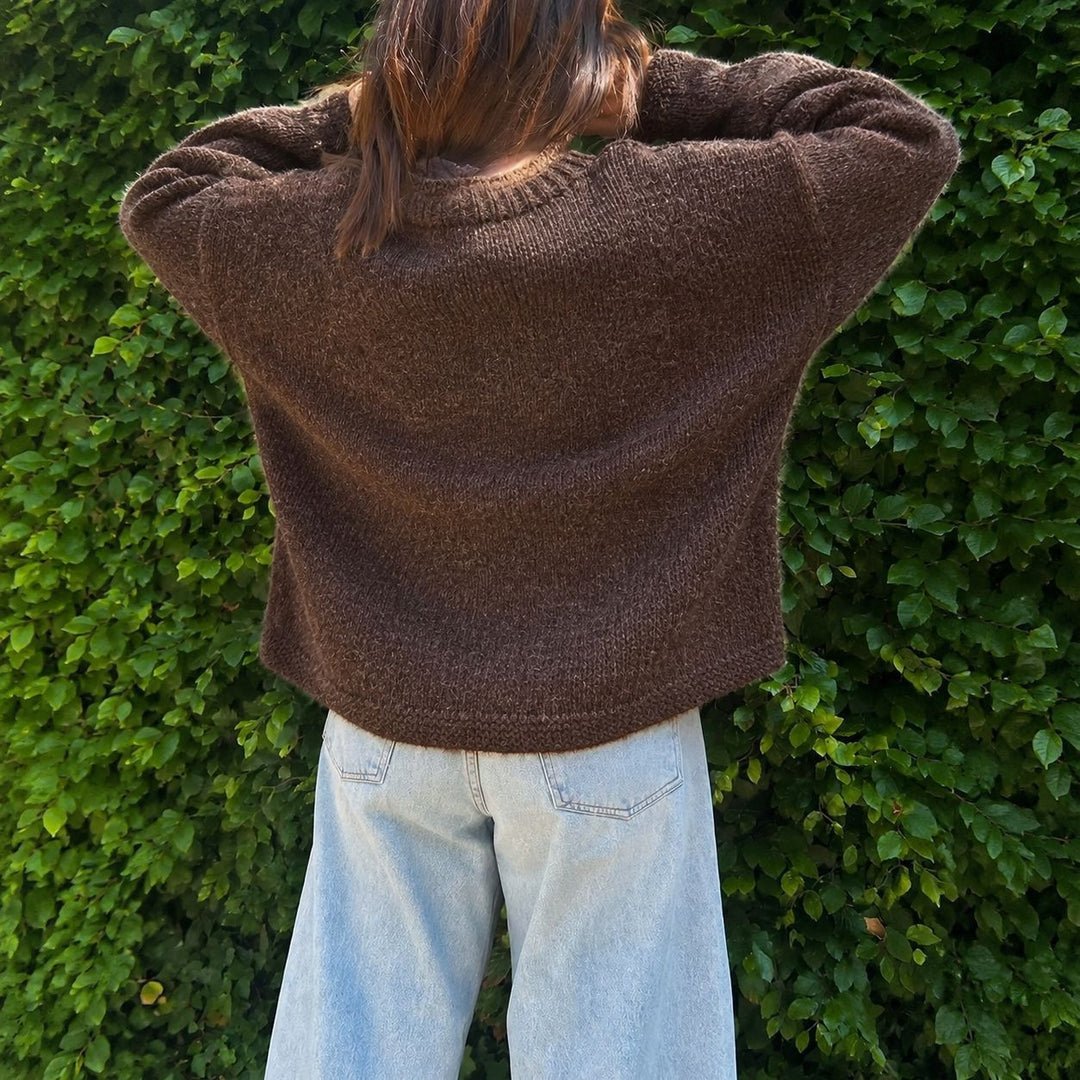 Damen kuscheliger Mohair-Cardigan mit Perlmuttknöpfen und oversized Passform Drune