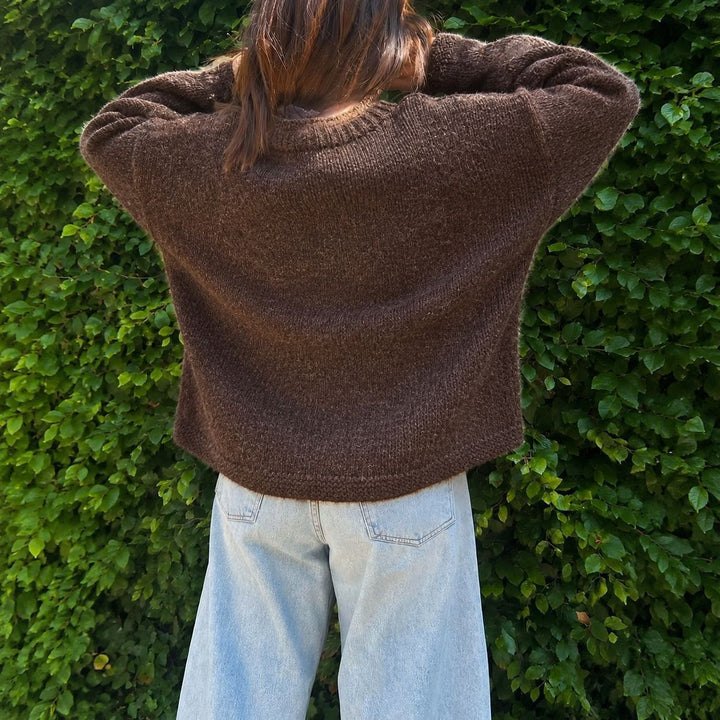 Damen kuscheliger Mohair-Cardigan mit Perlmuttknöpfen und oversized Passform Drune