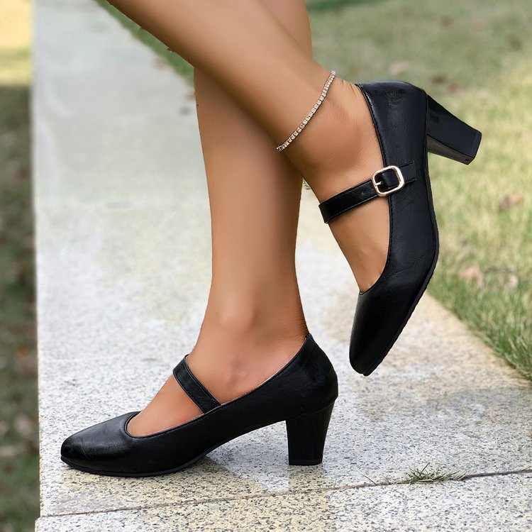 Damen Mary Jane Pumps mit modischem Riemendesign Drune