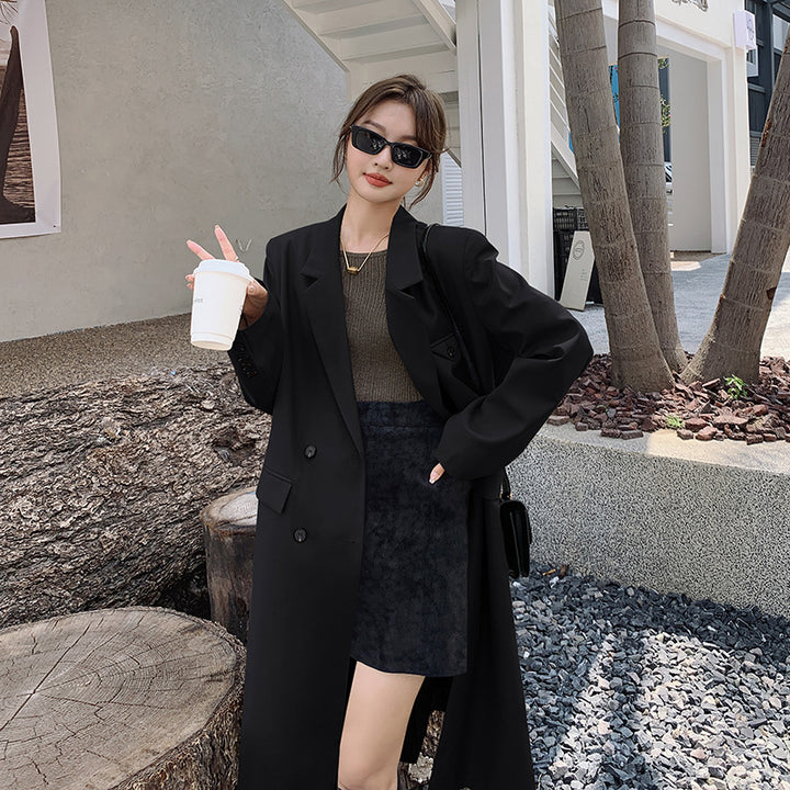 Damen Doppelreihiger Oversize-Trenchcoat mit kastiger Silhouette und verlängertem Schnitt Drune
