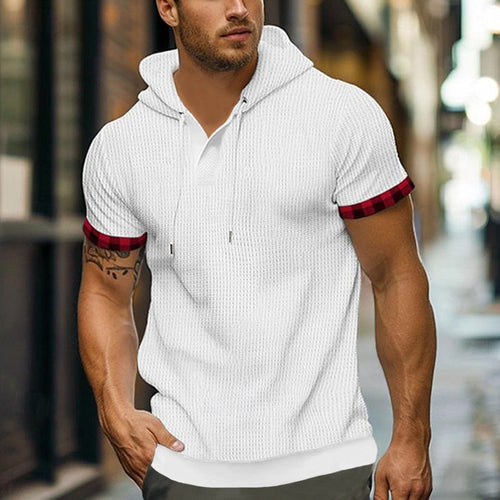 Herren modernes Kapuzenshirt mit strukturiertem Design und kontrastierenden Ärmeln Drune