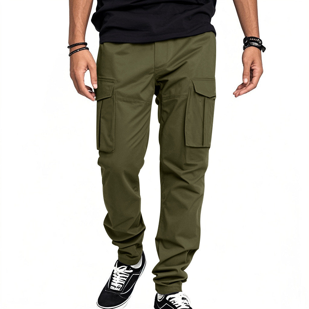 Herren Cargo-Hose mit vielseitigen Taschen und elastischem Bund Drune