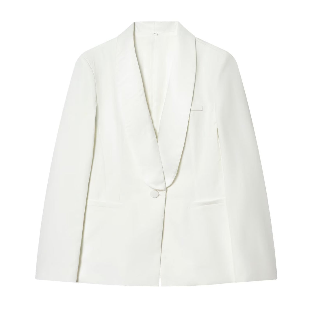 Damen Smoking-Blazer mit Schalkragen und Ein-Knopf-Verschluss Drune