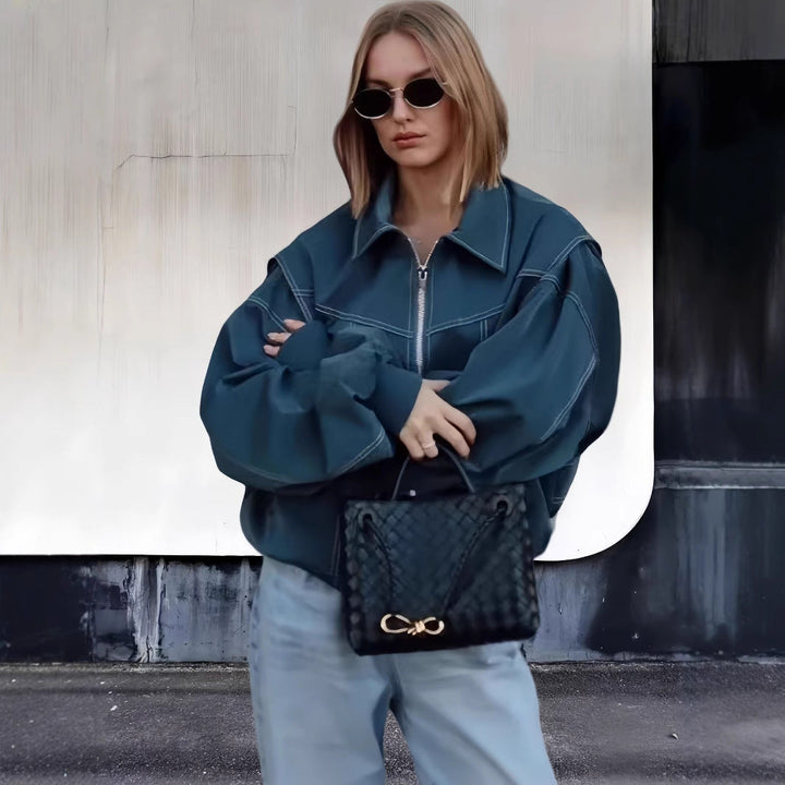 Damen lässige Oversized-Bomberjacke Drune