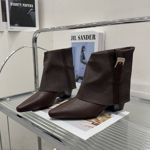 Damen Modische Stiefeletten mit elegantem Wickeldesign Drune