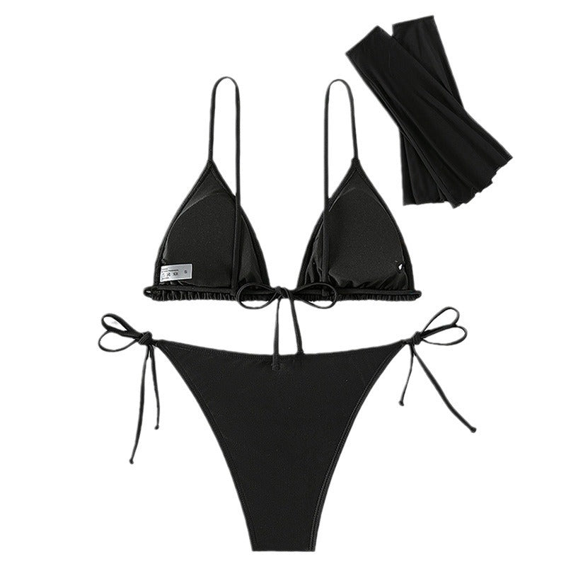 Damen Triangel-Bikini mit transparenten Ärmeln Drune