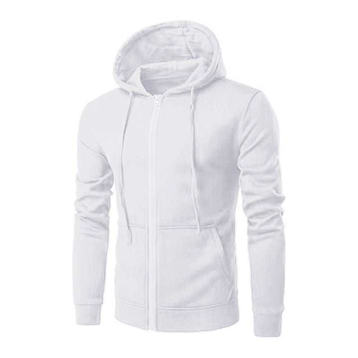 Herren nan Slim-Fit Kapuzensweatjacke mit mittigem Reißverschluss, doppellagiger Kapuze und praktischen Eingrifftaschen Drune