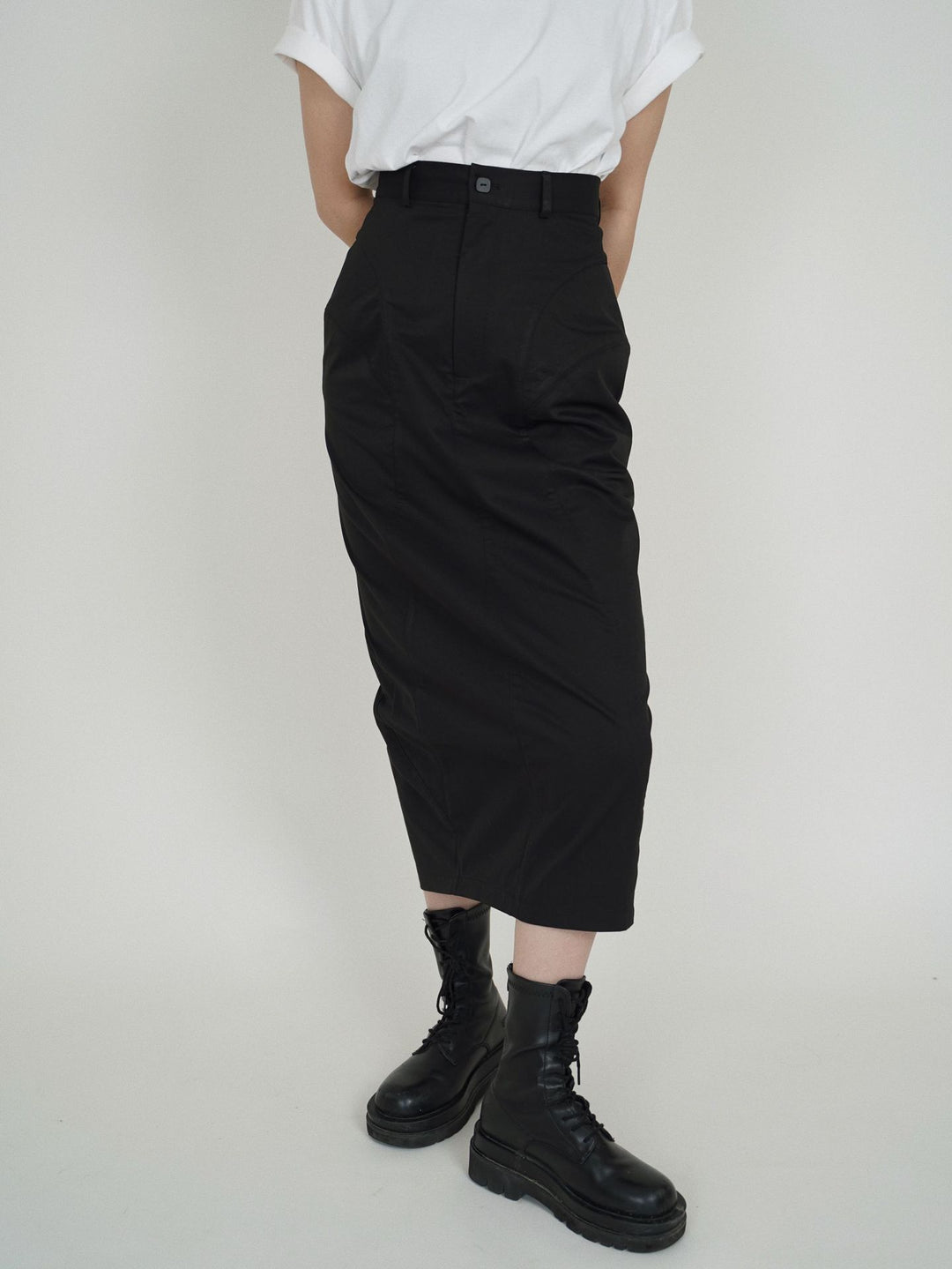 Damen Eleganter Midirock mit innovativem Schnitt Drune