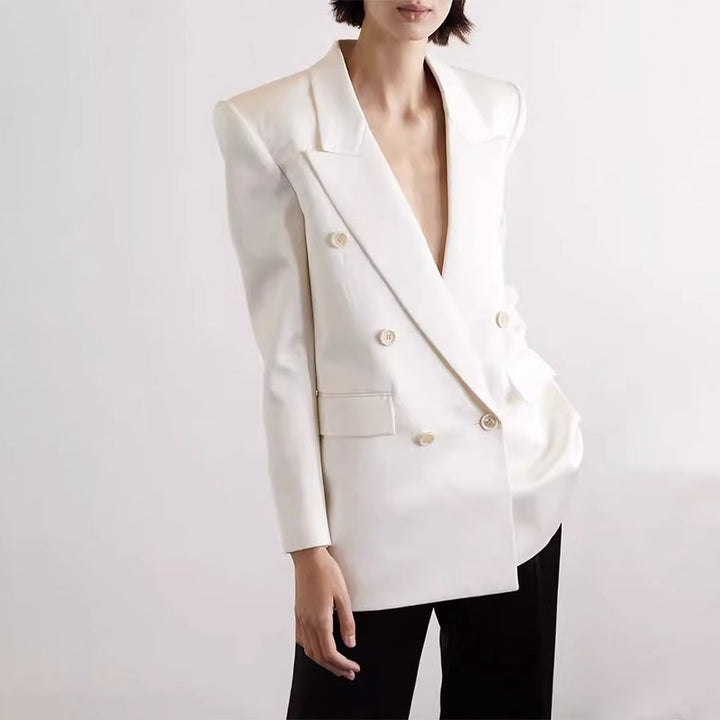 Damen Modischer Oversize-Blazer mit doppelter Knopfreihe Drune