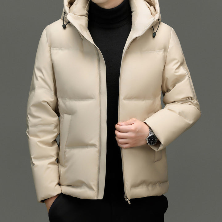 Herren Daunenjacke mit abnehmbarem Kapuzenkragen und wasserabweisender Oberfläche Drune