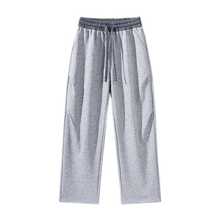 Herren Gerade geschnittene Lounge-Jogginghose mit elastischem Kordelbund & Seitentaschen Drune
