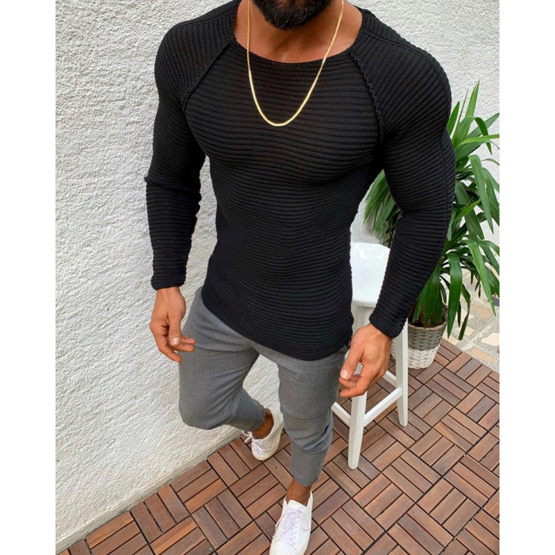 Herren modischer Strickpullover mit strukturiertem Design Drune