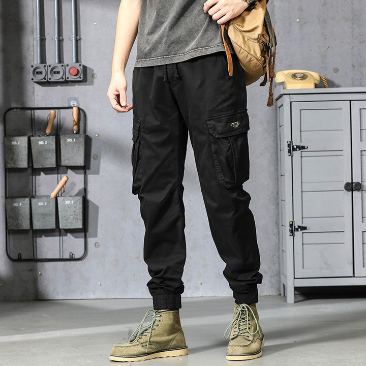 Herren Cargo-Joggerhose im Utility-Look mit elastischem Bund, Multifach‑Taschen und gerippten Knöcheln Drune