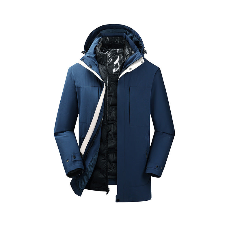 Herren Zweiteiliger Parka mit herausnehmbarer Stepp-Innenjacke und verstellbarer Kapuze Drune