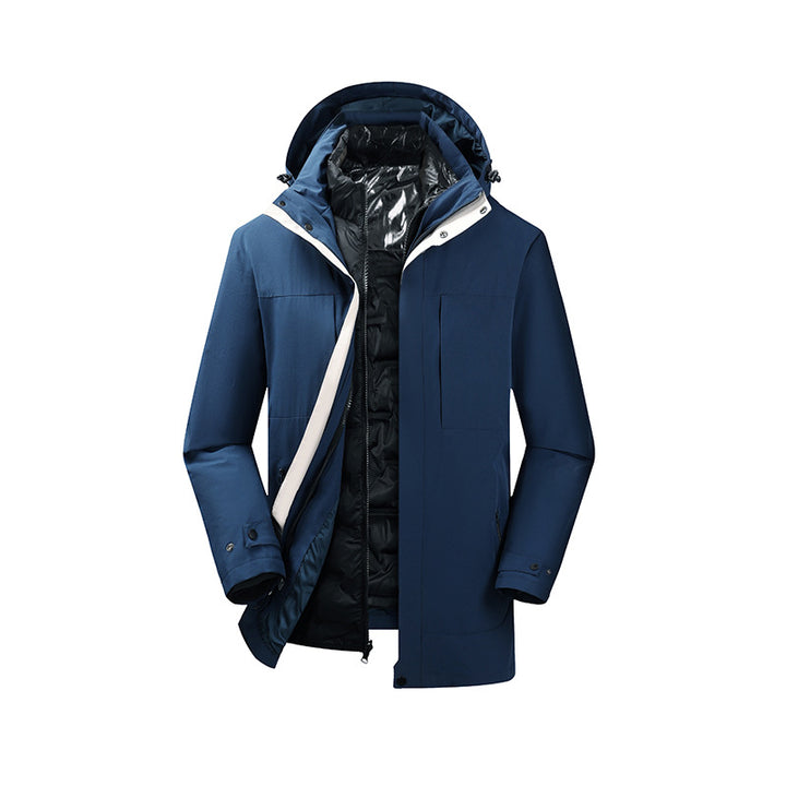 Herren Zweiteiliger Parka mit herausnehmbarer Stepp-Innenjacke und verstellbarer Kapuze Drune