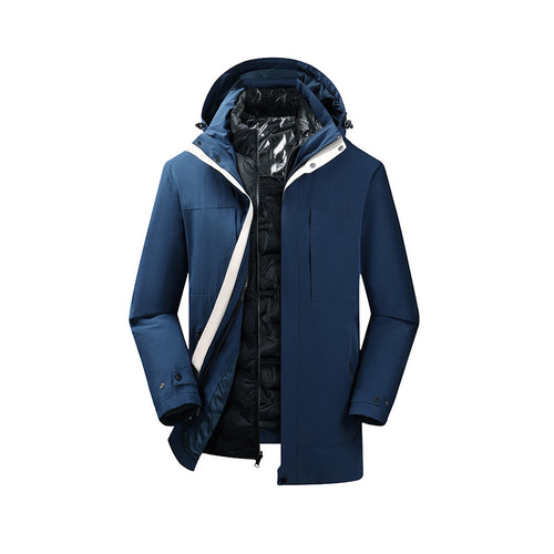Herren Zweiteiliger Parka mit herausnehmbarer Stepp-Innenjacke und verstellbarer Kapuze Drune