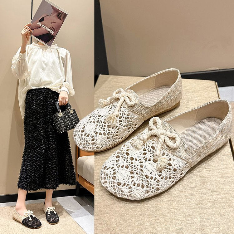 Damen Ballerinas mit raffinierter Häkelspitze und hochwertigem Obermaterial Drune
